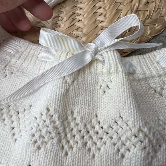 0-6 months Laura Ashley knit bottoms and hat set hat with bear ears - Picture 6 of 12